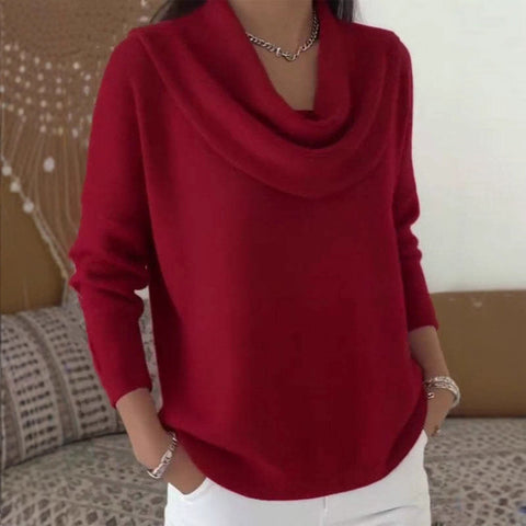 Autumn and winter new solid color long-sleeved top sweater m301898