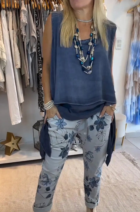 Casual fashion vest long hem 2-piece women's clothing m301505