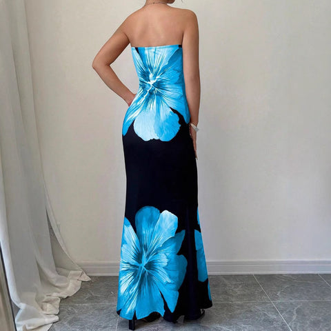 Women's tube top Butterfly print vest Slim-fit hip-wrapped high-waisted women's dress m301952