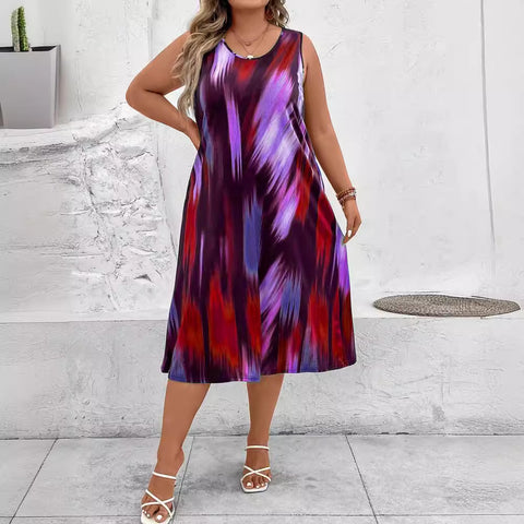 Trend printing large size women's dress women's m302341