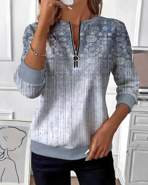Printed shoulder sleeves long sleeves sweater m302295