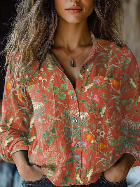 V-neck printed shirt m302770