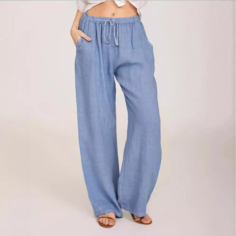 Casual cotton and linen loose yoga trousers for women m301569