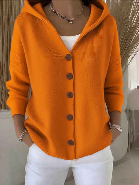 Knitted hooded sweater cardigan jacket autumn and winter new casual fashion women's clothing m301900