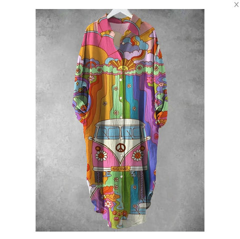 Fashion casual loose lapel mid-length shirt women's m301282