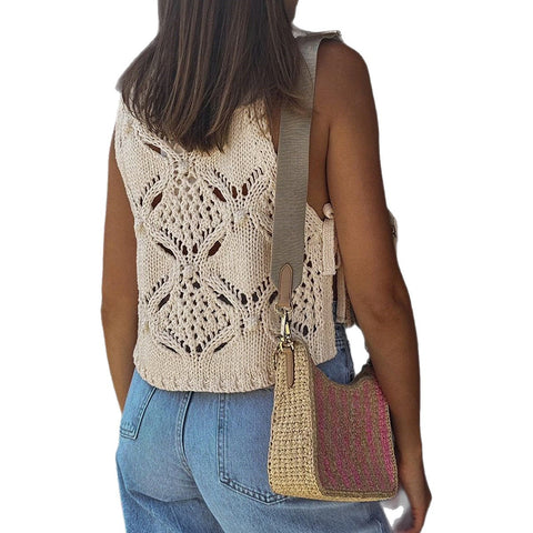 Sleeveless hollow vest vest women's clothing m301383