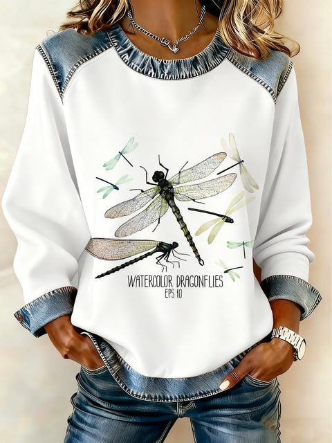 Women's printed women's crew neck sweater m302298