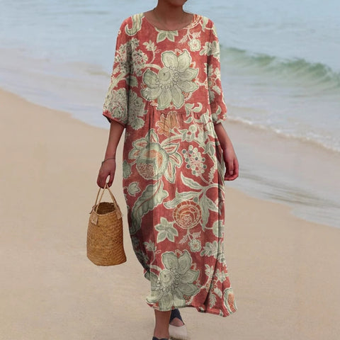 Floral pattern 3D personalized seven-point long-sleeved girls summer loose m301075