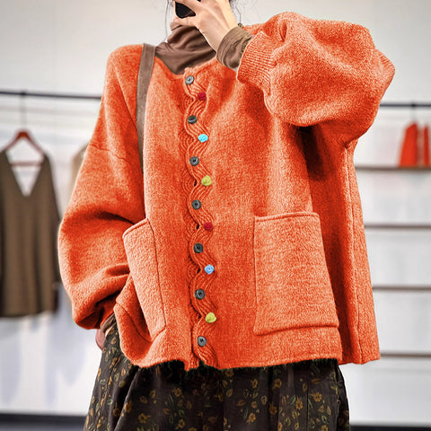 Wool jacket large size loose cardigan top women's m302033