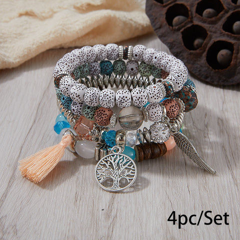 New Bohemian Bracelet Creative Tassel Multi-layer Beaded Bracelet m3331286