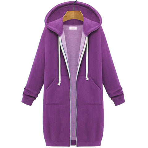 Hooded long-sleeved medium and long sweater fleece shirt long jacket m301588