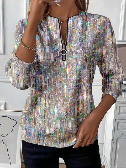 Printed sweater casual sweatshirt top m302179