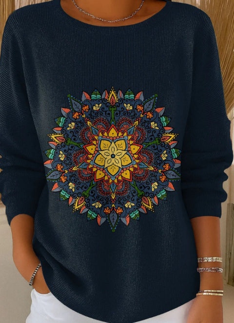 Crew Neck Casual Long Sleeve Top m302219