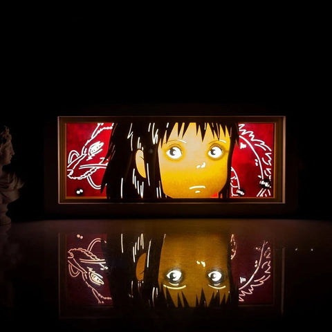 Spirited Away anime ogino chihiro Paper Carving Lamp Photo Frame