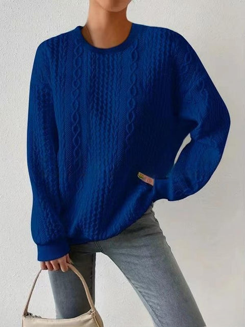 Loose crew neck long-sleeved sweater women's lazy wind oversize top women's m301891