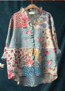 Women's new loose printing crew neck casual large size women's T-shirt m301365