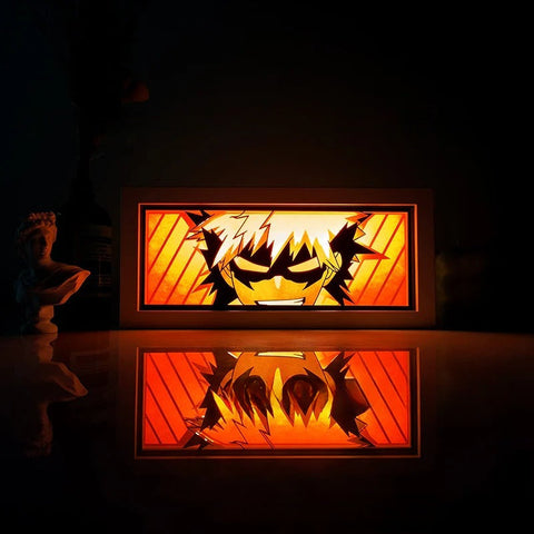 My Hero Academia anime Bakugou Katsuki Paper Carving Lamp Photo Frame