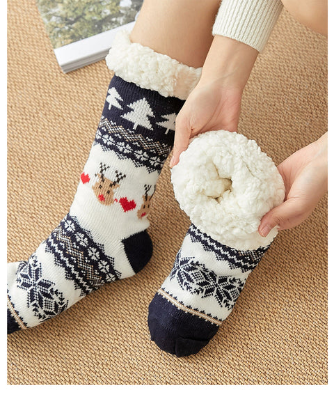 Christmas floor socks with plush home anti slip socks m1915010439