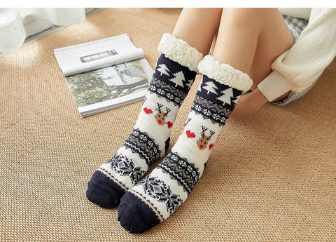 Christmas floor socks with plush home anti slip socks m1915010439
