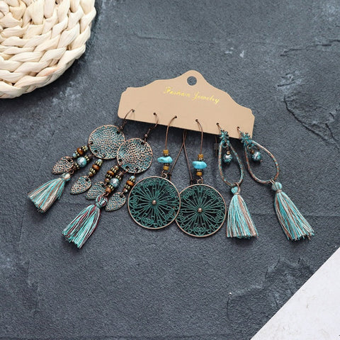 Bohemian ethnic style long earrings m1915010447