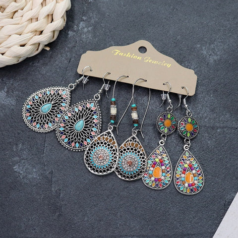 Bohemian ethnic style long earrings m1915010447