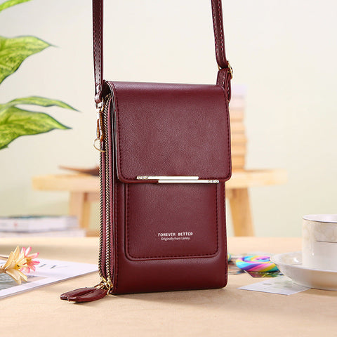 Touch-screen mobile phone bag slung over a cute little bag with mobile phone m1915010631