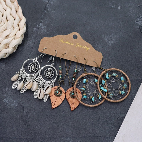 Bohemian ethnic style long earrings m1915010447