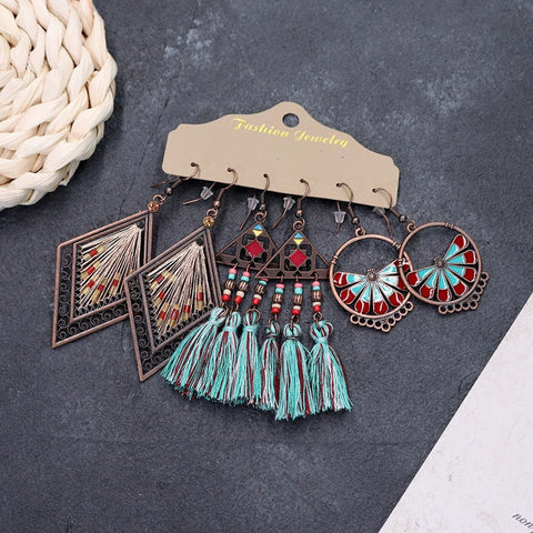 Bohemian ethnic style long earrings m1915010447