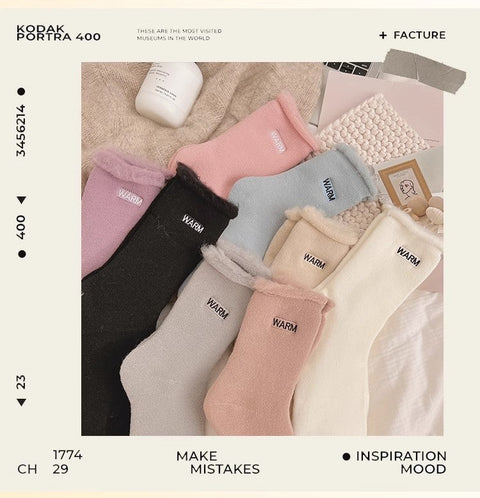 Embroidered snow socks, children's mid length socks, pure cotton autumn and winter floor long socks, m1915010464